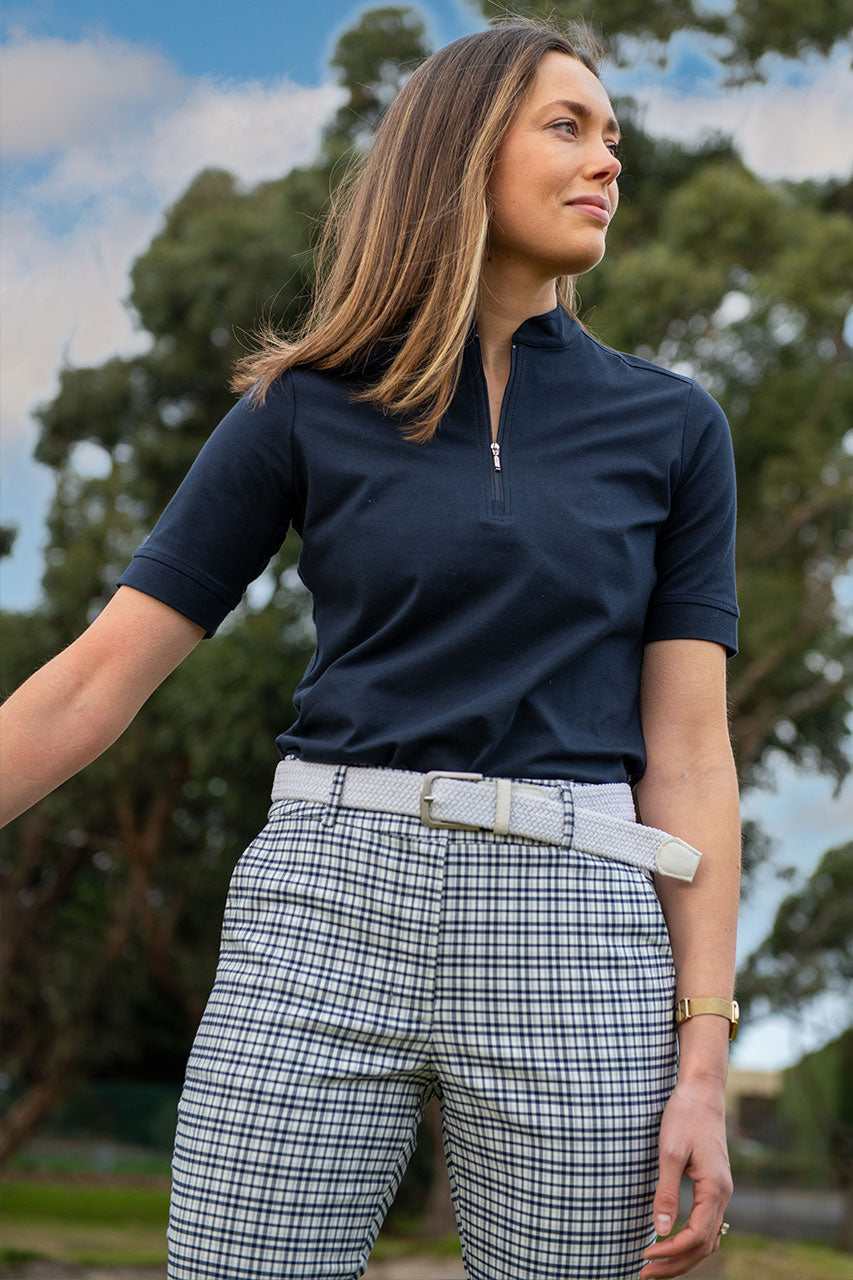 Checkered polo and shorts sale