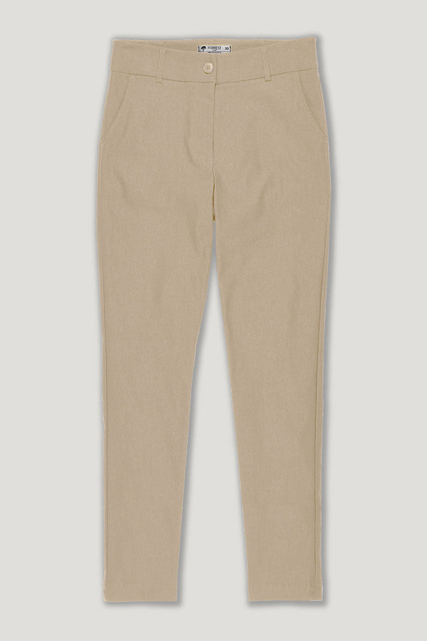 Forrest Golf womens latte button front full length stretch golf pant