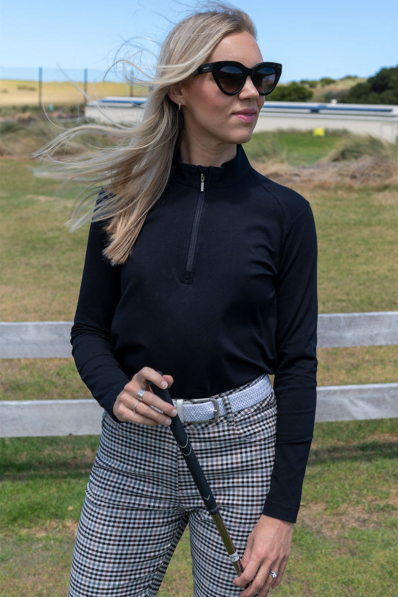 Buy The Angela Stone Long Sleeve Polo $139 - Main Image