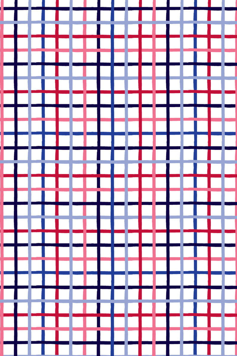 Red Navy Pink Black Pale Blue Multi check on white base