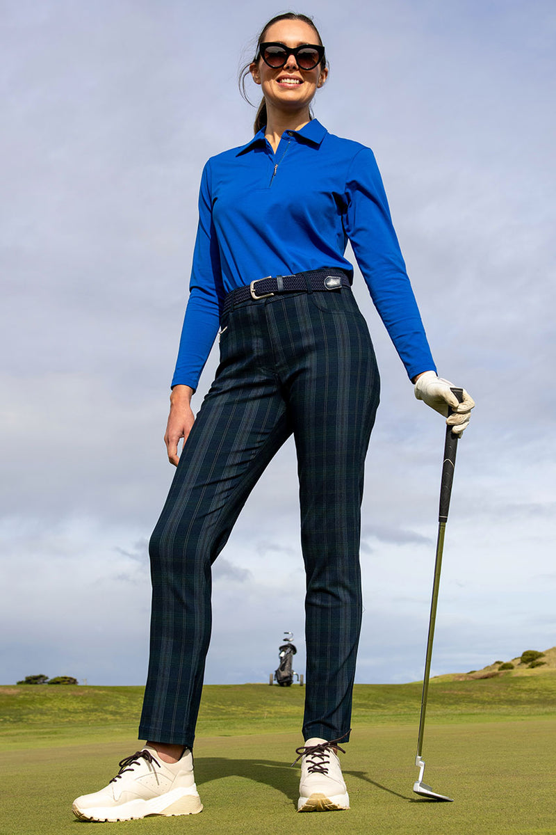 WOMENS STRETCH TARTAN FULL LENGTH GOLF PANT