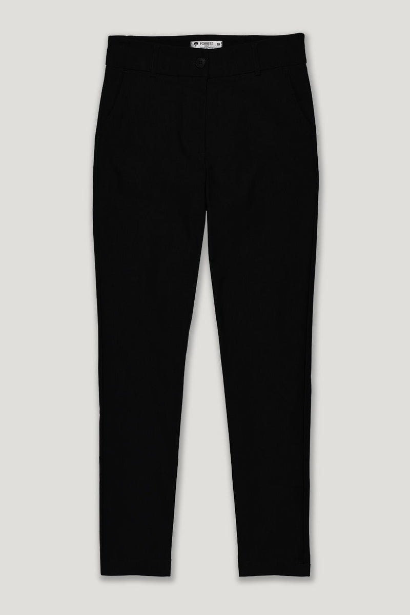 Forrest Golf womens black button front full length stretch golf pant