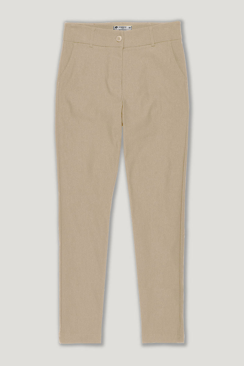 Forrest Golf womens latte button front full length stretch golf pant