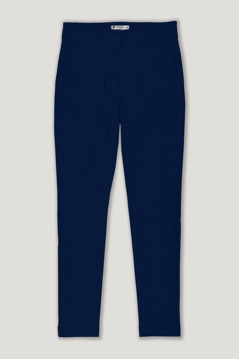 Forrest Golf womens navy button front full length stretch golf pant