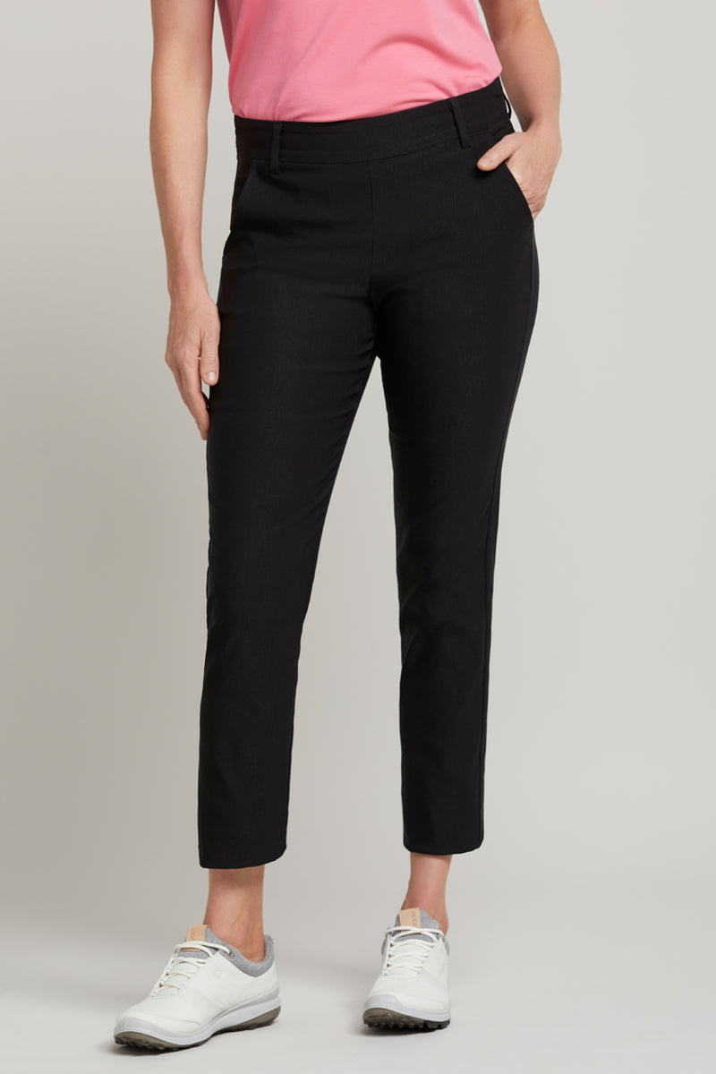 jade black stretch capri golf pant
