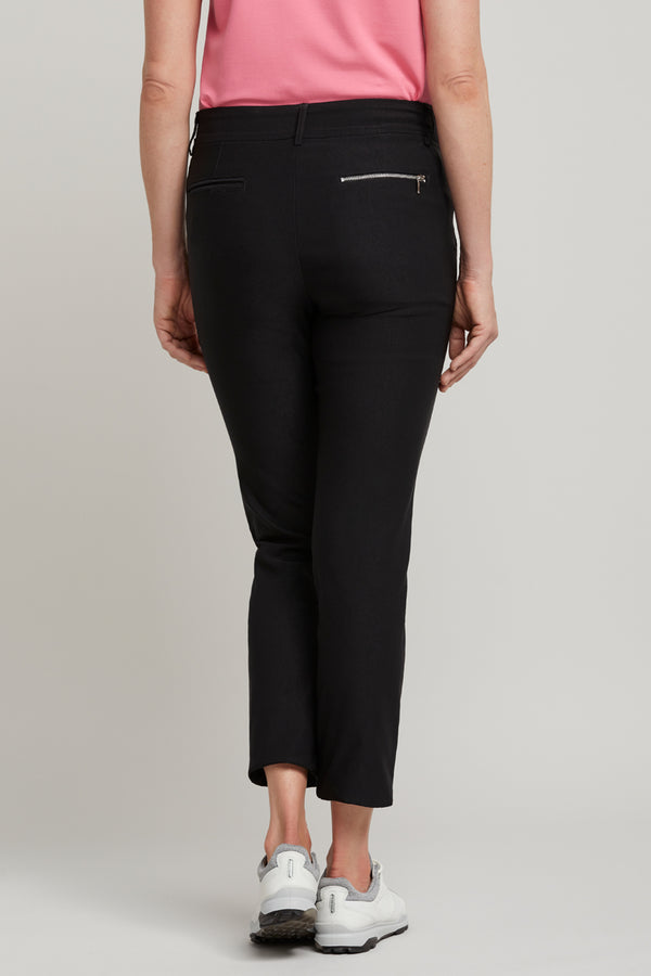 jade black stretch capri golf pant