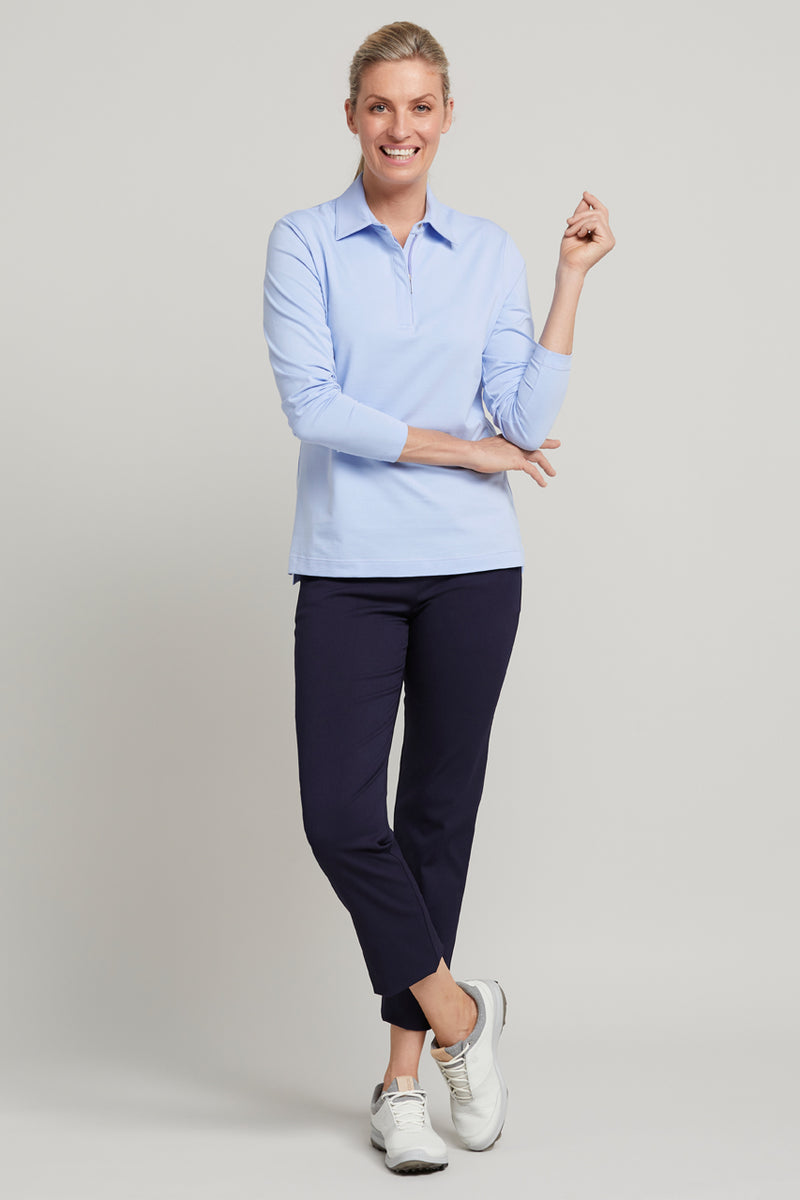 jade navy stretch capri golf pant