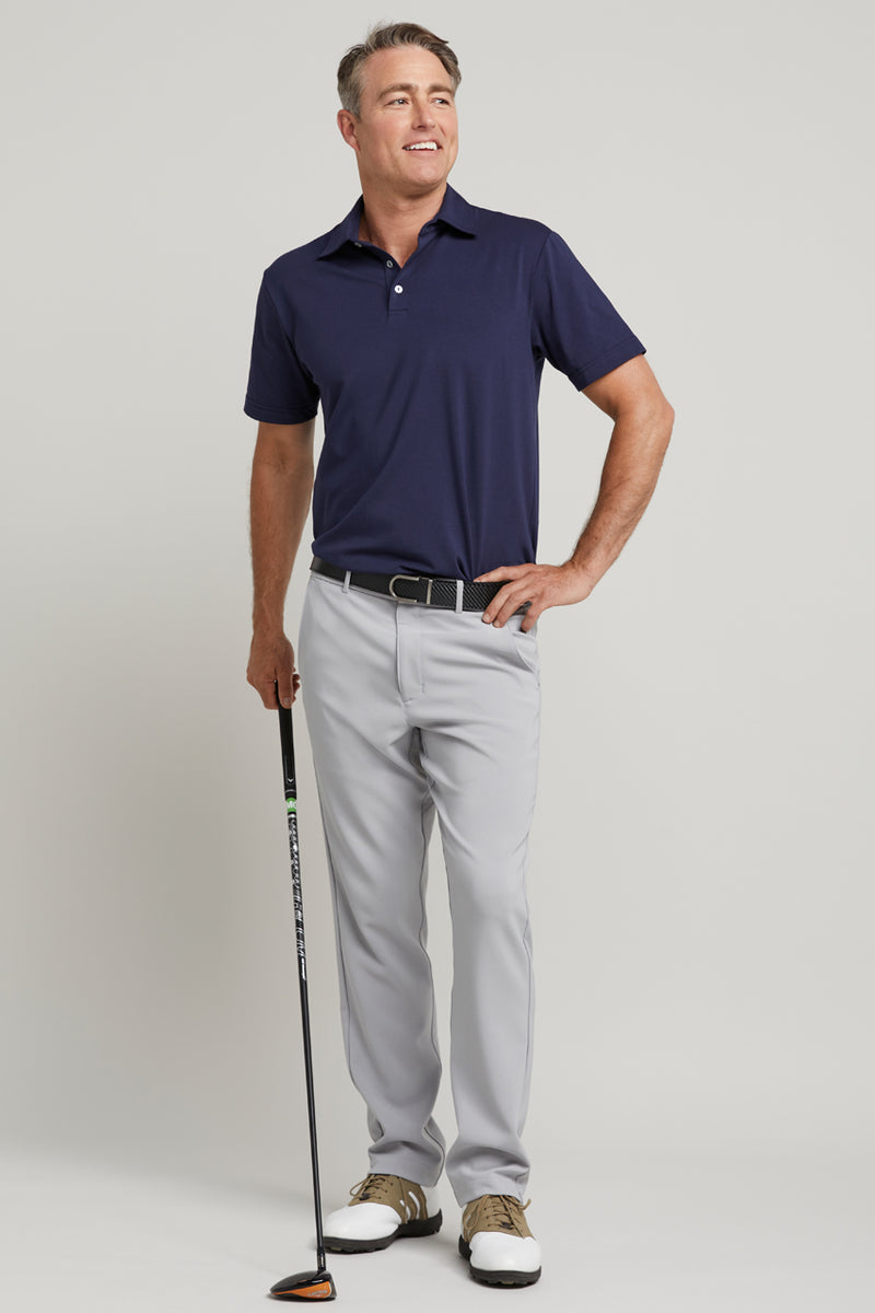 Men's navy  short sleeve cotton golf polo shirt