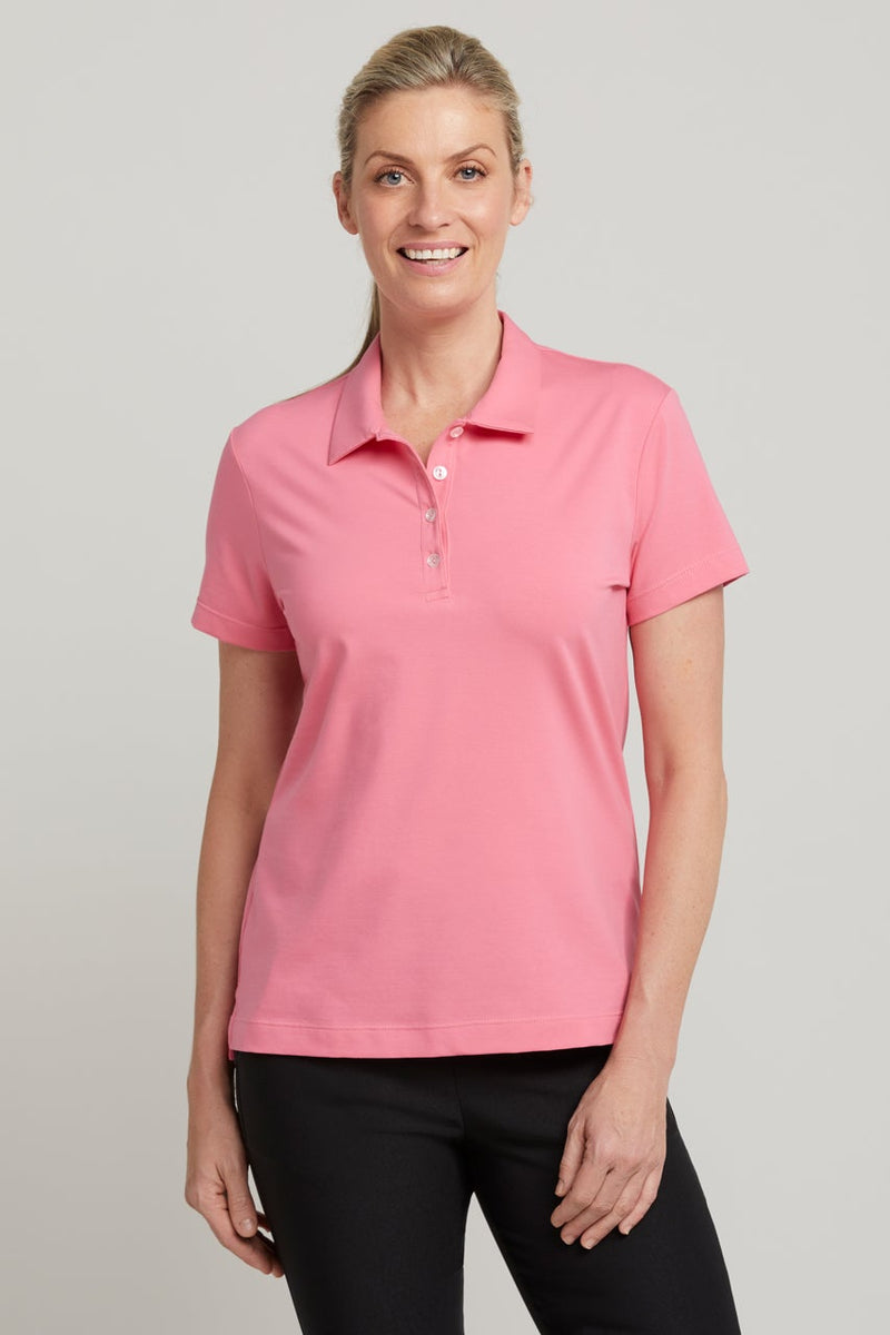 womens lipstick pink golf polo shirt