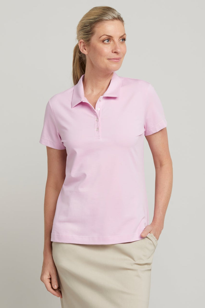 womens powder pink golf polo shirt