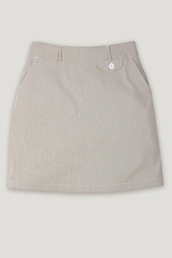 Women's stripe golf skirt clay and white