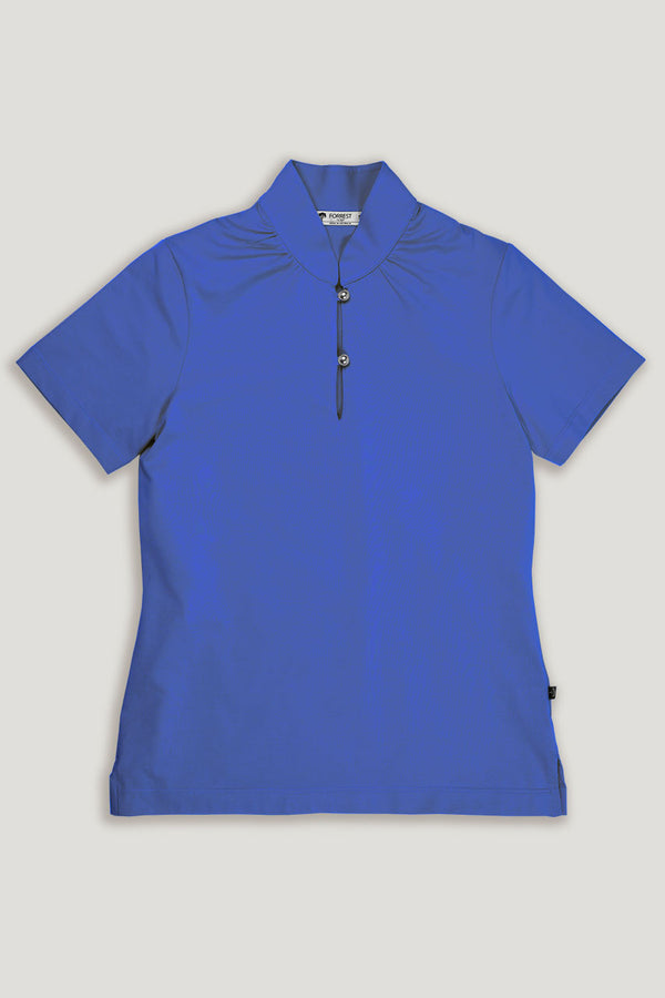 womens cornflower stand collar golf polo shirt