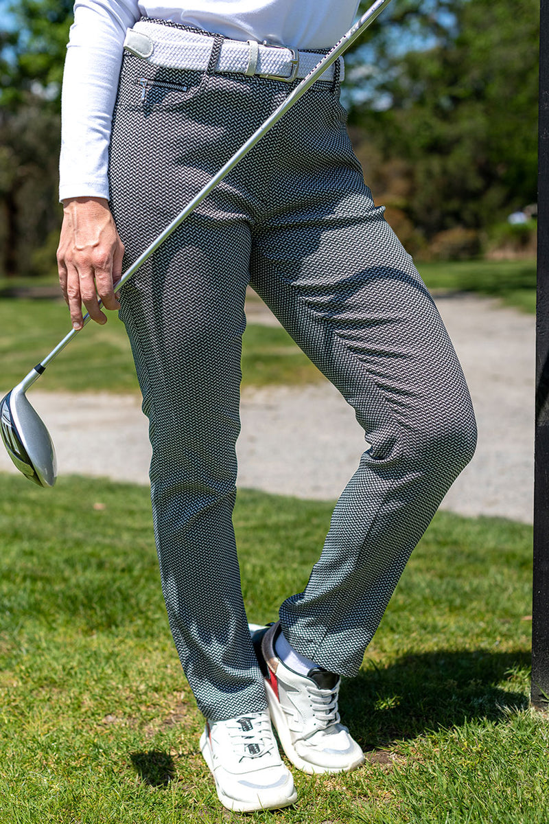 Forrest Golf womens black grey and white stretch golf pant
