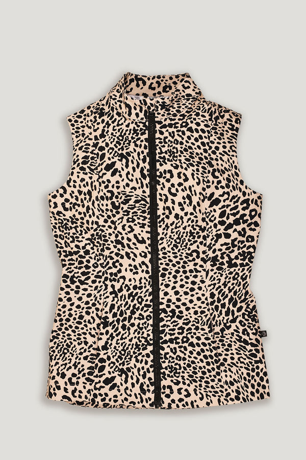 ladies animal print sleeveless golf vest