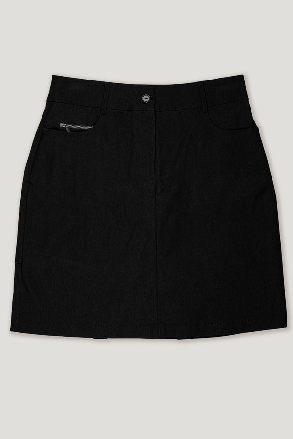 womens black longer line stretch golf skort