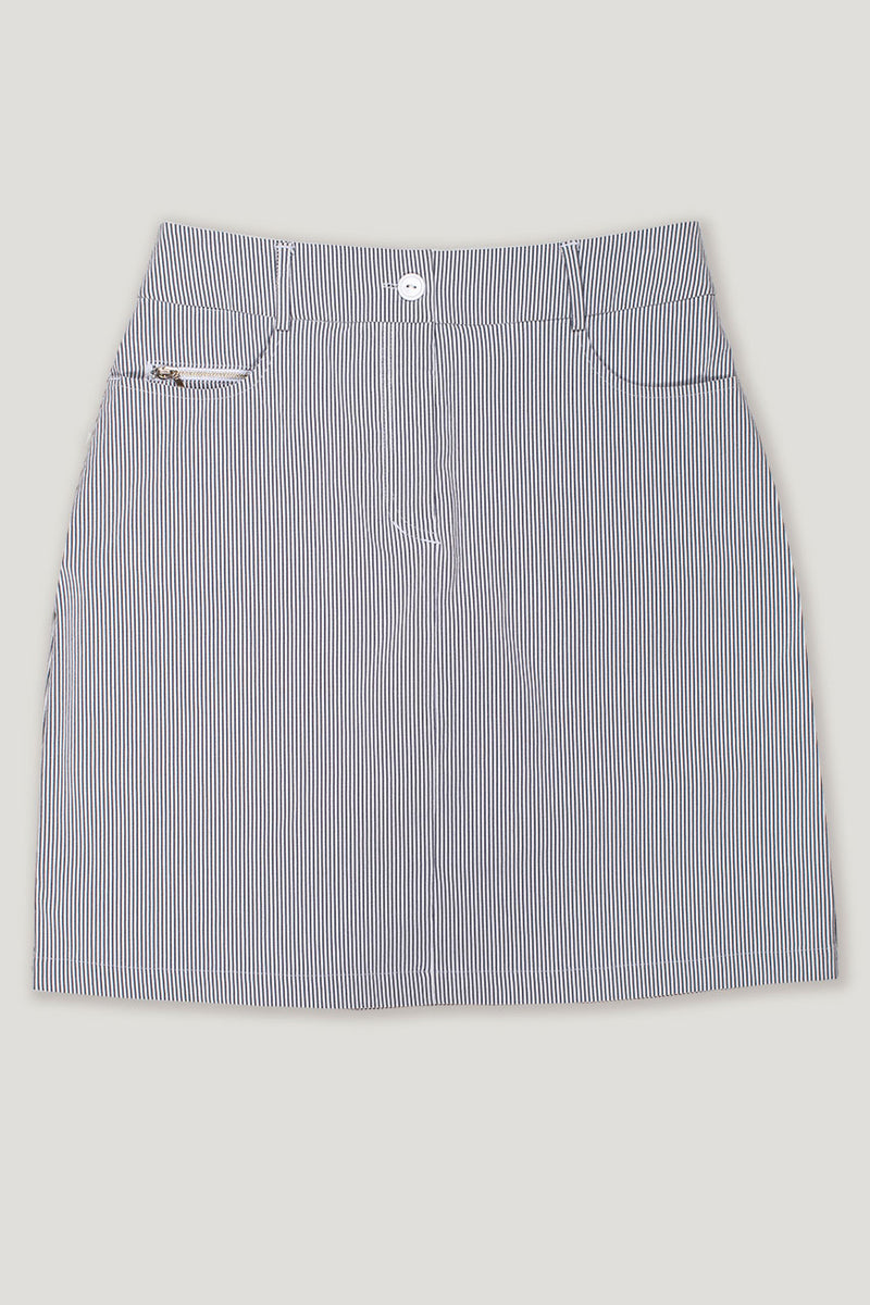womens navy white stretch longer line stretch golf skort
