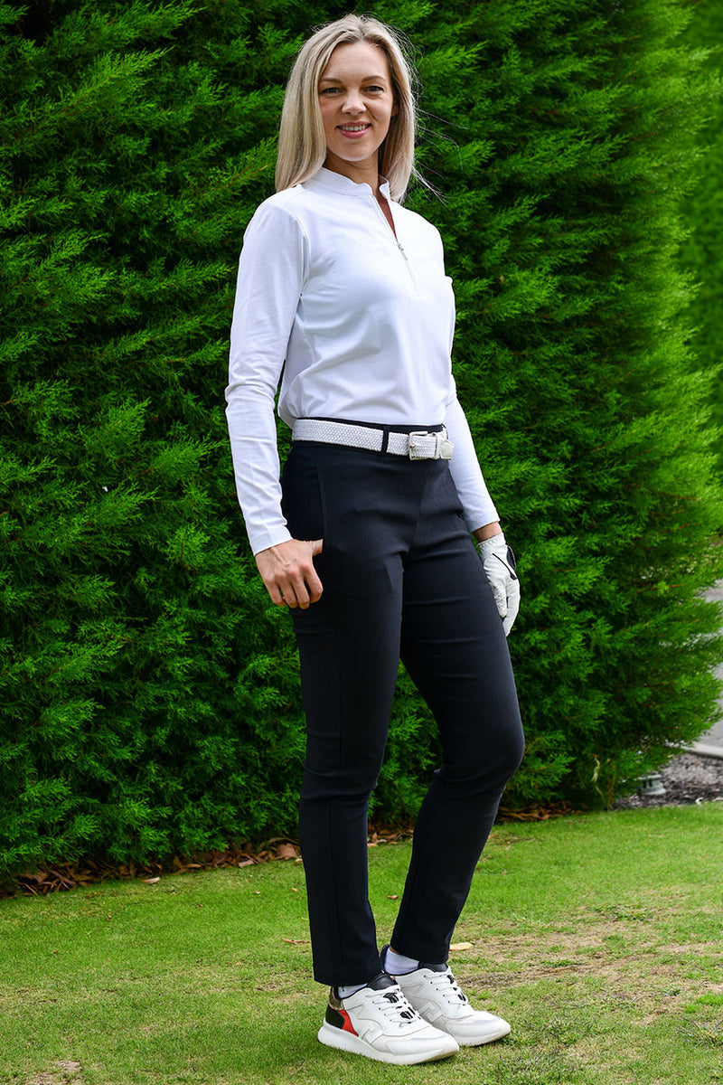 womens black stretch golf pant